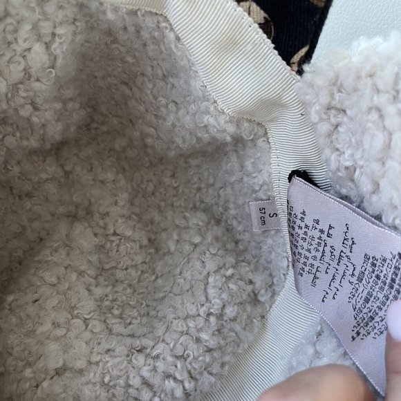 NEW GUCCI X KEN SCOTT Canvas Shearling Floral Print Cap Hat Size S Multicolor - Picture 10 of 11